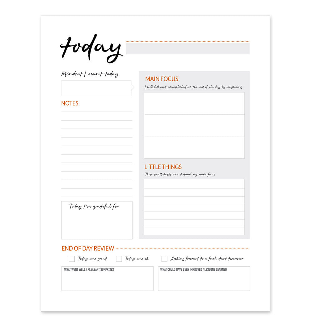 Daily Focus Notepad